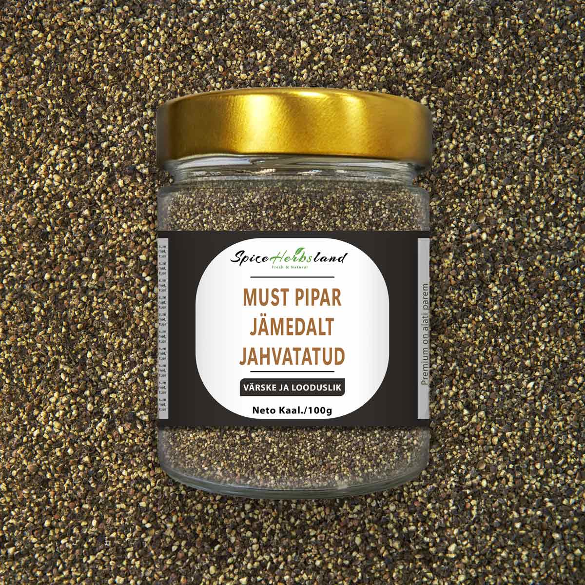 Must pipar jämedalt jahvatatud