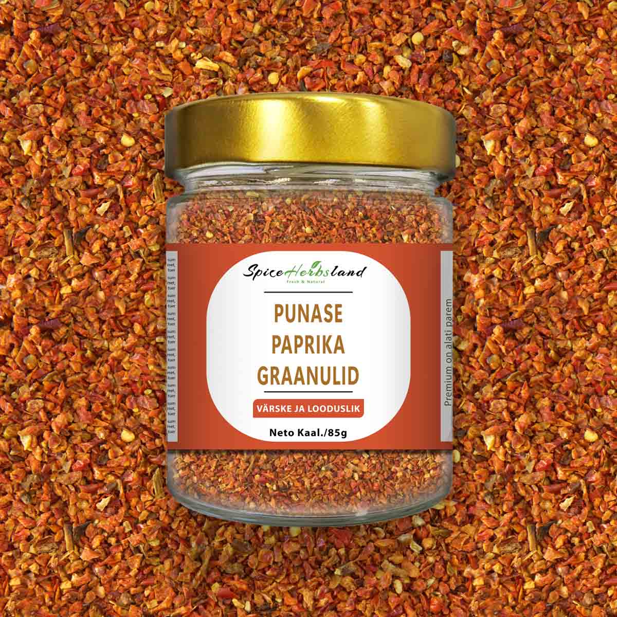 Punase paprika graanulid 3*3 mm